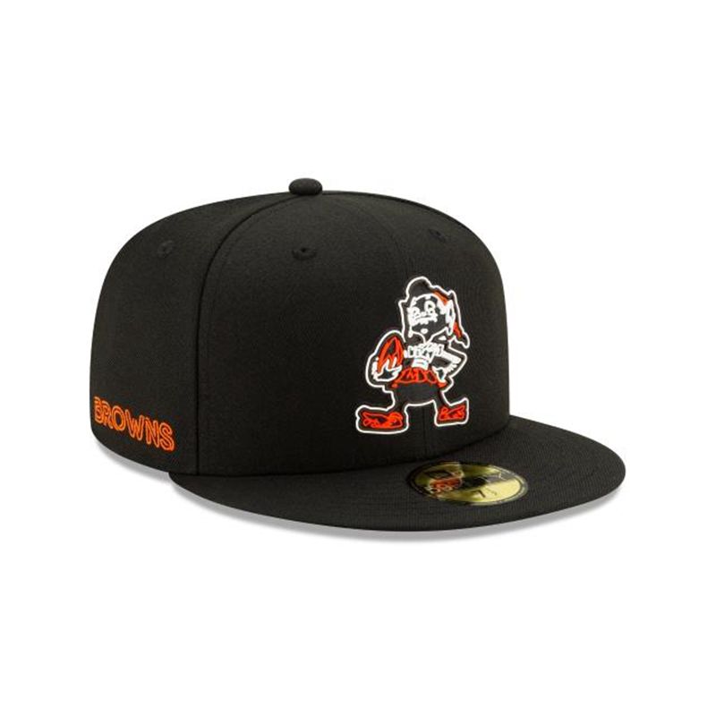 NFL Cleveland Browns Official Draft 59Fifty Fitted (WKC9679) - Black New Era Caps